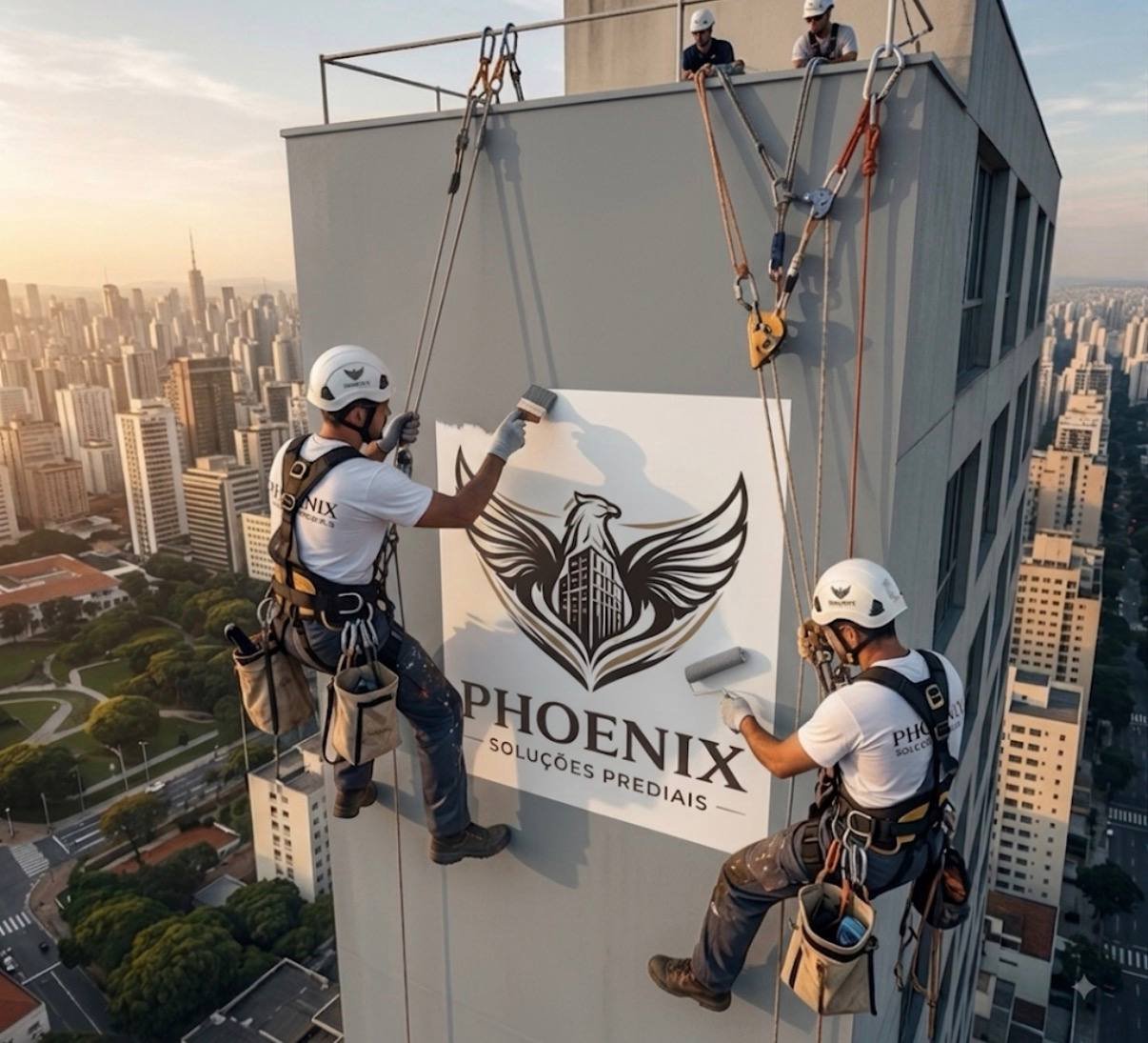 Equipe Phoenix Soluções Prediais em fachada predial